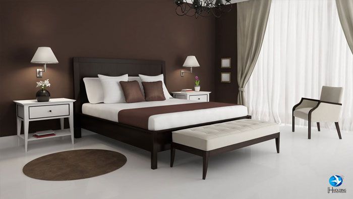 طراحی چیدمان اتاق خواب با سرویس خواب کلاسیک
