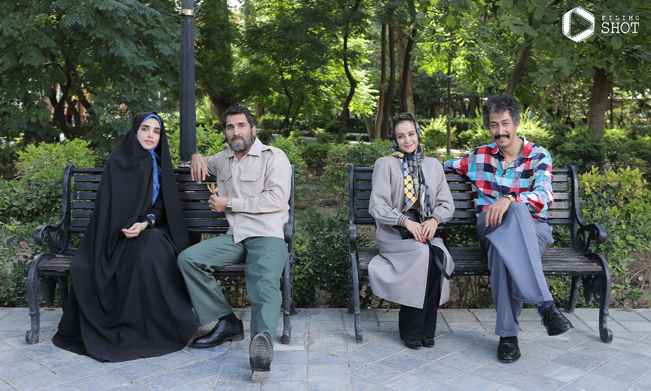 بهرام افشاری، الناز حبیبی، هادی کاظمی و الهه حصاری در فیلم فسیل